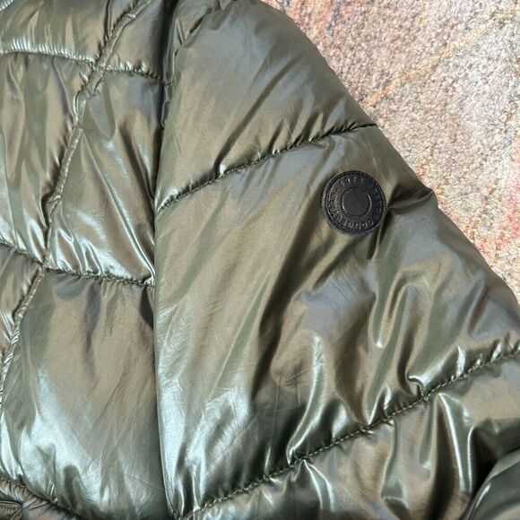 French Connection Green Sherpa Trim Puffer Coat Women's Size XL - Picture 10 of 13